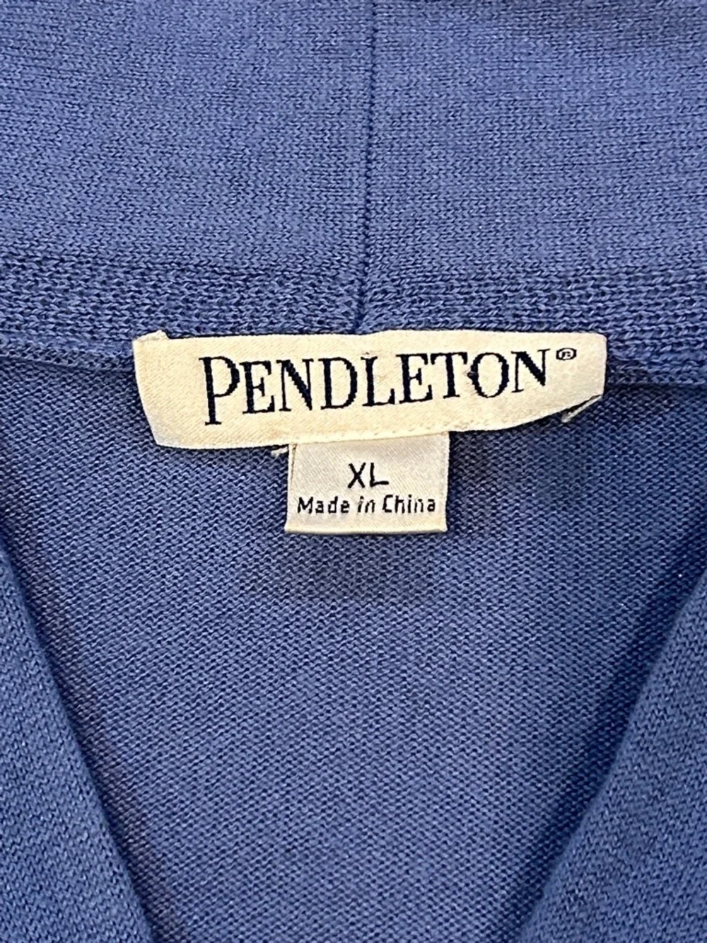 Pendelton V-Neck Silk Cashmere Cotton Long Sleeve Knit Sweater XL Blue
